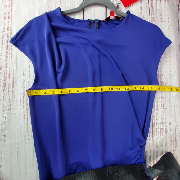 Narcisco Rodriguez Color Block Tiered Twee Dress Stretchy Silky Knit NWT Size XS - Picture 11 of 14